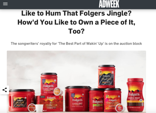 Folgers Royalty Exchange Auction on AdWeek